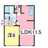 サンホームズ 1LDKの間取り