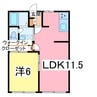 サンホームズ 1LDKの間取り