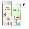 秋本ハイツＢ 2DKの間取り