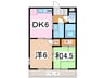 カーサ雅 2DKの間取り