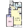 カーサフィールド 1LDKの間取り
