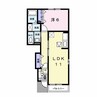ソレアードⅢ 1LDKの間取り