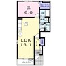 ミュリエル 1LDKの間取り