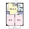 グリーンヒルＢ 2DKの間取り