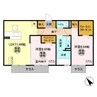 グレイス周西 2LDKの間取り