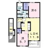 ベルフィオーレ 2LDKの間取り