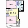 ソルマージュⅢ 2DKの間取り