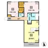 フローラ 2LDKの間取り