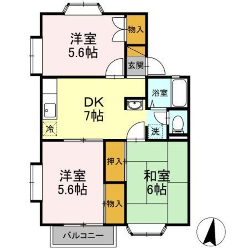 間取図 シャルムハイツA