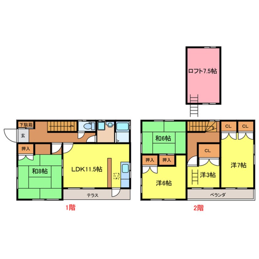 間取図 戸崎伊從邸貸家