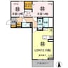 ラヴィエベールⅠ 2LDKの間取り