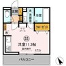 メゾンドラメール 1Rの間取り