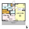 D-room請西南B 1LDKの間取り