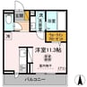 エストレーラ金田西 1Rの間取り