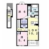 メゾンドソレイユ 2LDKの間取り