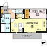 D-room請西南A 1LDKの間取り