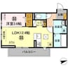 D-room請西南A 1LDKの間取り