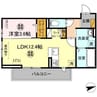 D-room請西南A 1LDKの間取り