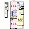 リバーサイド慶 2LDKの間取り
