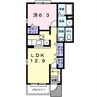 ルシュマンＢ 1LDKの間取り