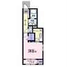 レジデンスさくら 1Kの間取り