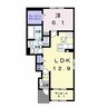 サンヴェール館山B 1LDKの間取り