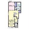 ヴェルビュＢ 1LDKの間取り