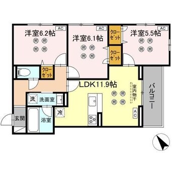間取図 D-KISARIA　WⅡ