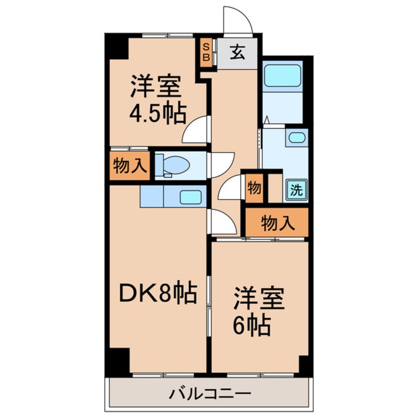 間取図 横須賀線/保土ケ谷駅 徒歩12分 2階 築36年