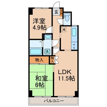 間取図 横須賀線/保土ケ谷駅 徒歩8分 5階 築38年