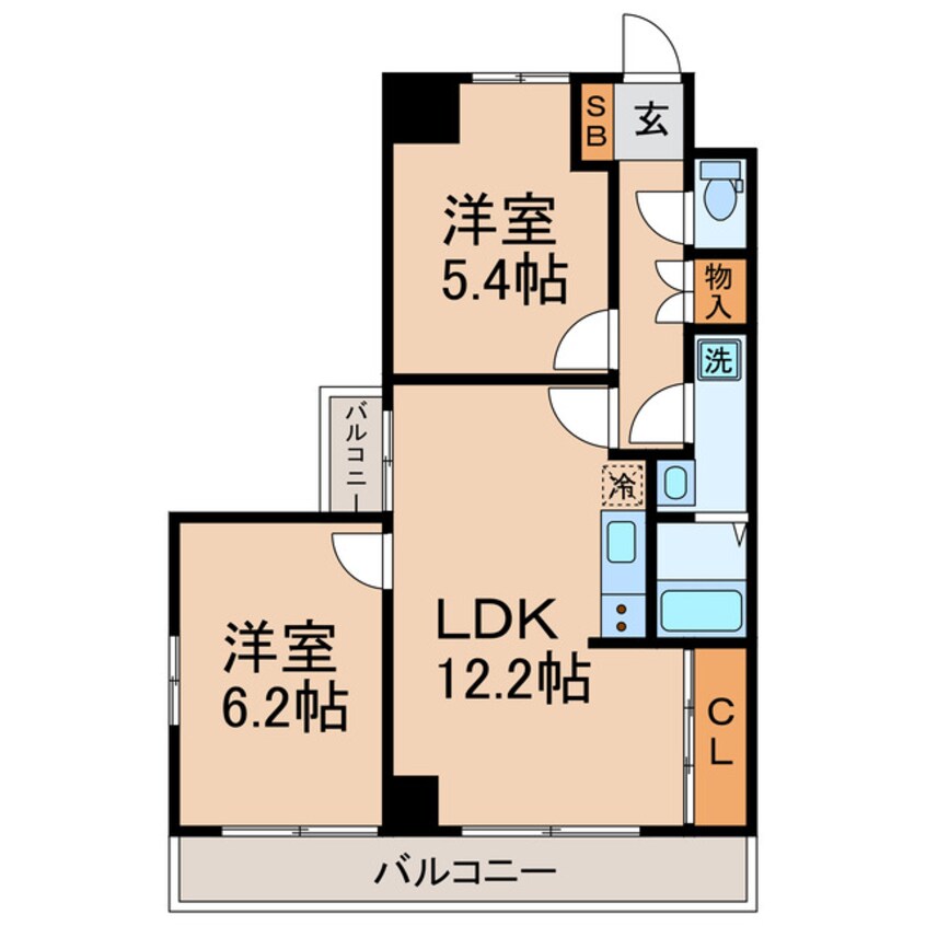 間取図 横須賀線/保土ケ谷駅 徒歩8分 6階 築38年