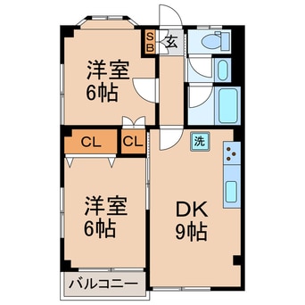 間取図 横須賀線/保土ケ谷駅 徒歩11分 2階 築40年