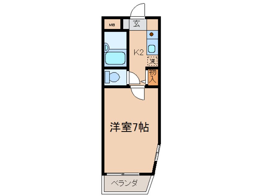 間取図 東海道本線（首都圏）/戸塚駅 徒歩8分 2階 築22年