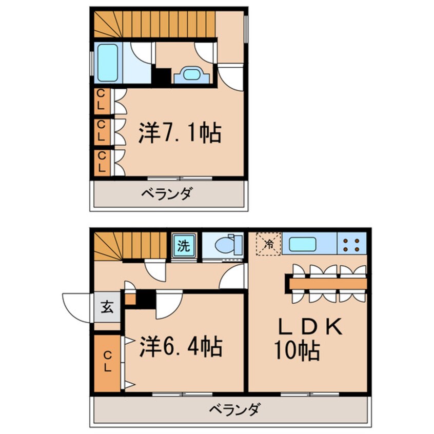 間取図 京急本線・久里浜線/井土ケ谷駅 徒歩20分 2階 築33年