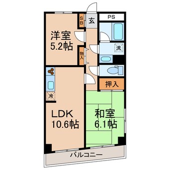 間取図 横須賀線/保土ケ谷駅 徒歩3分 3階 築26年