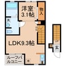 相鉄本線/西横浜駅 徒歩6分 2階 築17年 1LDKの間取り
