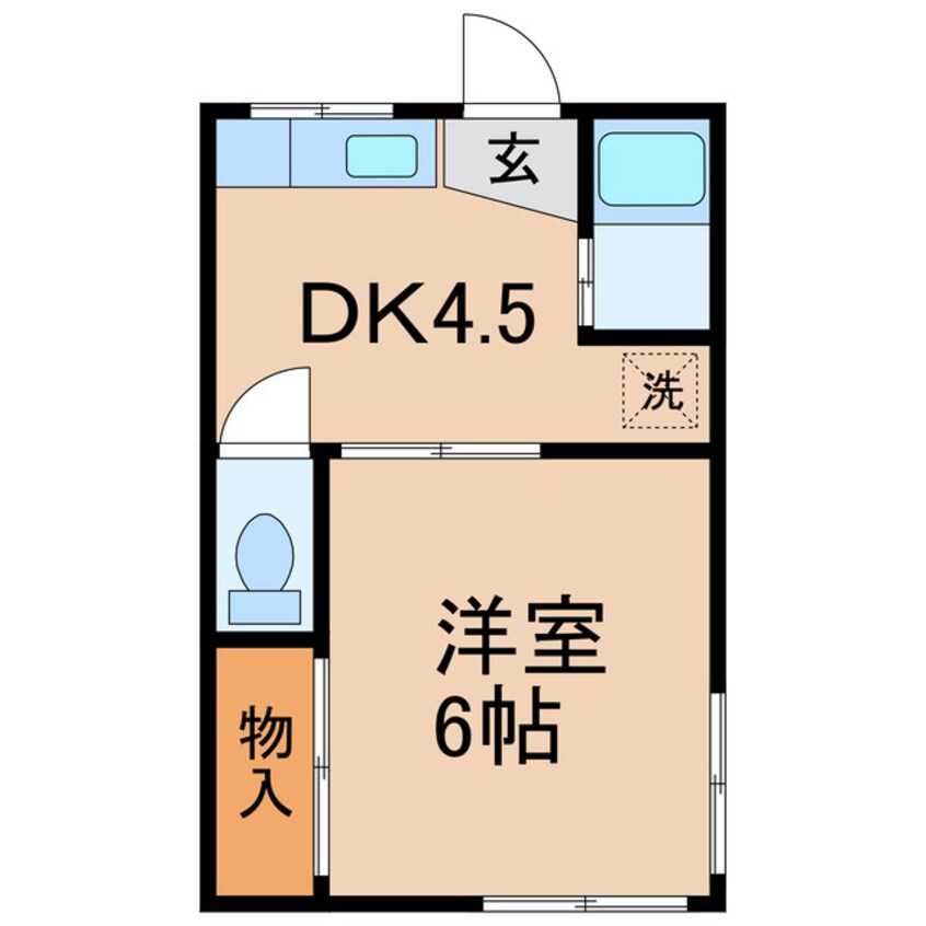 間取図 横須賀線/保土ケ谷駅 徒歩10分 2階 築48年