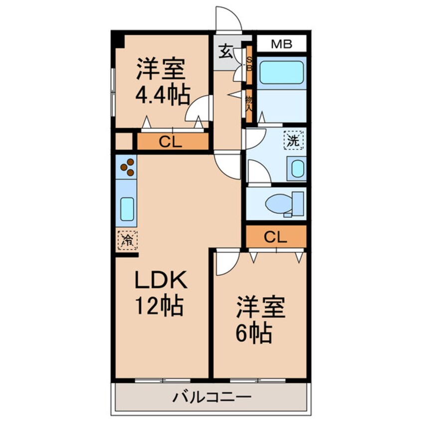 間取図 横須賀線/保土ケ谷駅 徒歩5分 4階 築43年