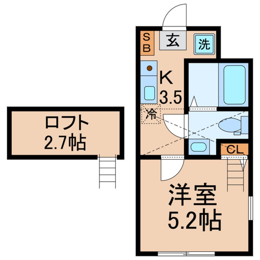 間取図 横須賀線/保土ケ谷駅 徒歩12分 2階 築4年