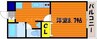 ウィスティリア伊福 1Kの間取り