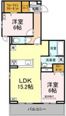 アルモ　ギオーネ 2LDKの間取り