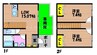プルミエール南方 2LDKの間取り