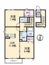 ハピーコート今保 2LDKの間取り