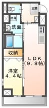 ディアコート大元駅前 1LDKの間取り
