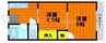 ウェルマット野田 2DKの間取り
