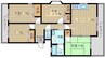 サンハイツ２１　A棟 4LDKの間取り