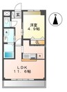 ルナロベリア 1LDKの間取り