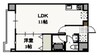 フォンティーヌ弓之町 1LDKの間取り