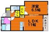 アルファ・陵南 1LDKの間取り