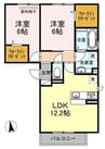 プレジオあくらＢ棟 2LDKの間取り